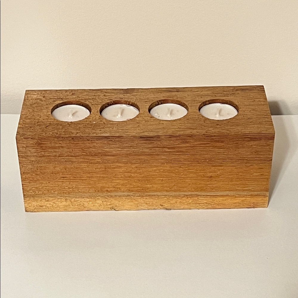 Wooden Tealight Candle Holder. Handmade. NWOT